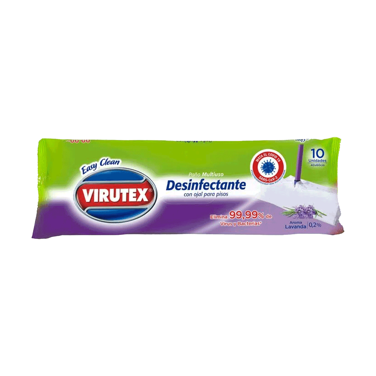 Traperos húmedos desinfectantes con ojal aroma lavanda Virutex (10 unidades)