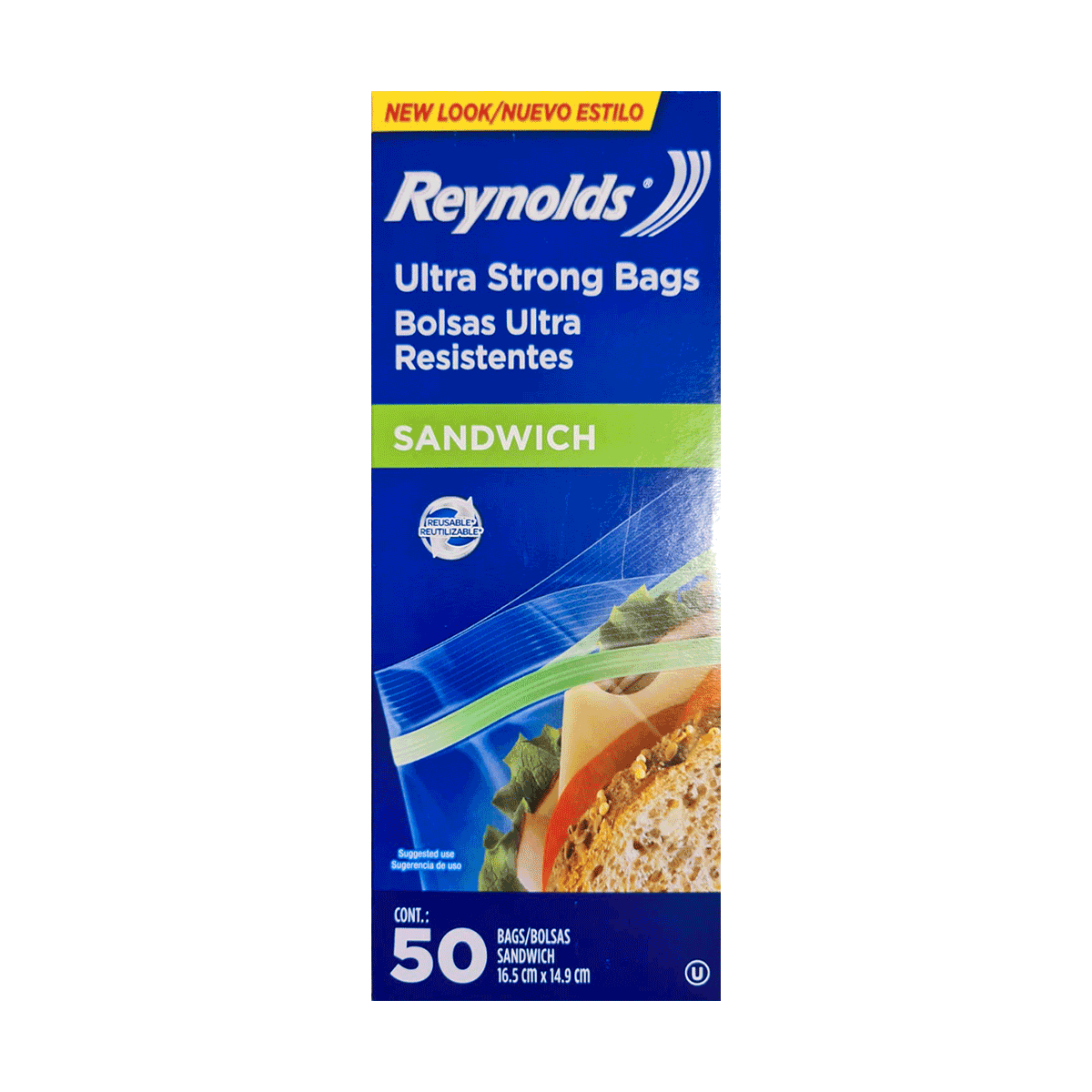 Bolsas con cierre Reynolds para Sándwich Ultra Resistentes 16,5 x 14,9 cm 50 unidades