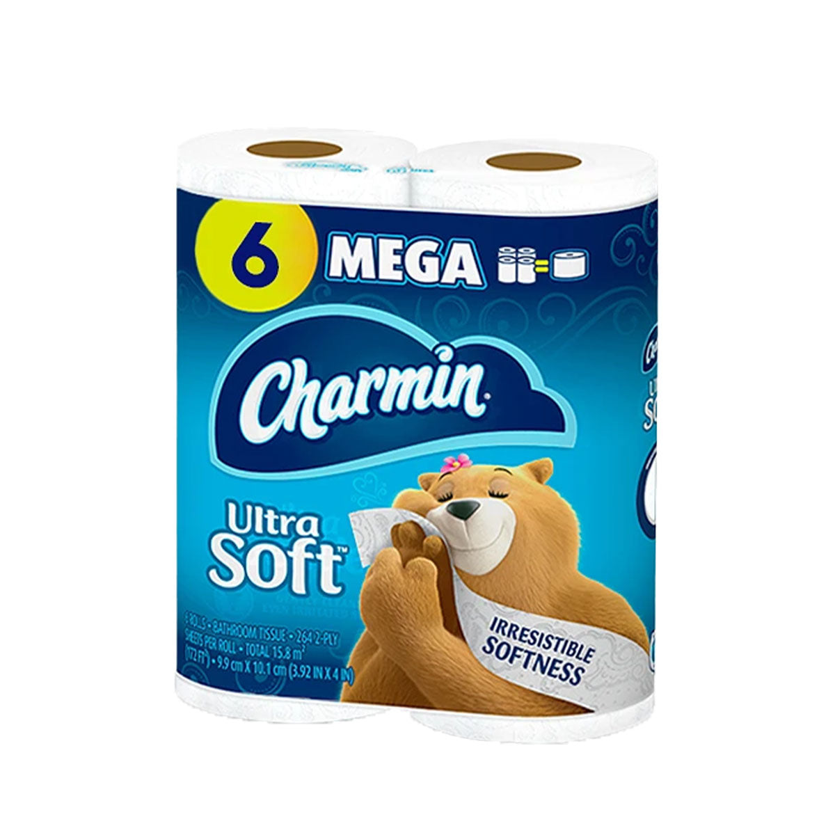 Papel higiénico Charmin Doble hoja Ultra Soft (6 Mega Rollos de 26,6 m) (1 Mega Rollo = 4 rollos regulares)