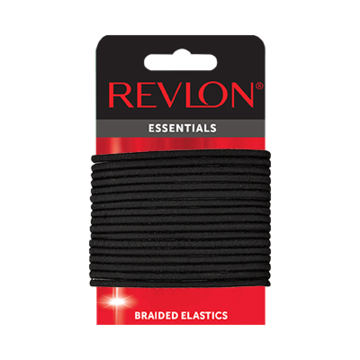 Colets Revlon Black Medium Braided Elastics Línea Essentials (18 unidades)