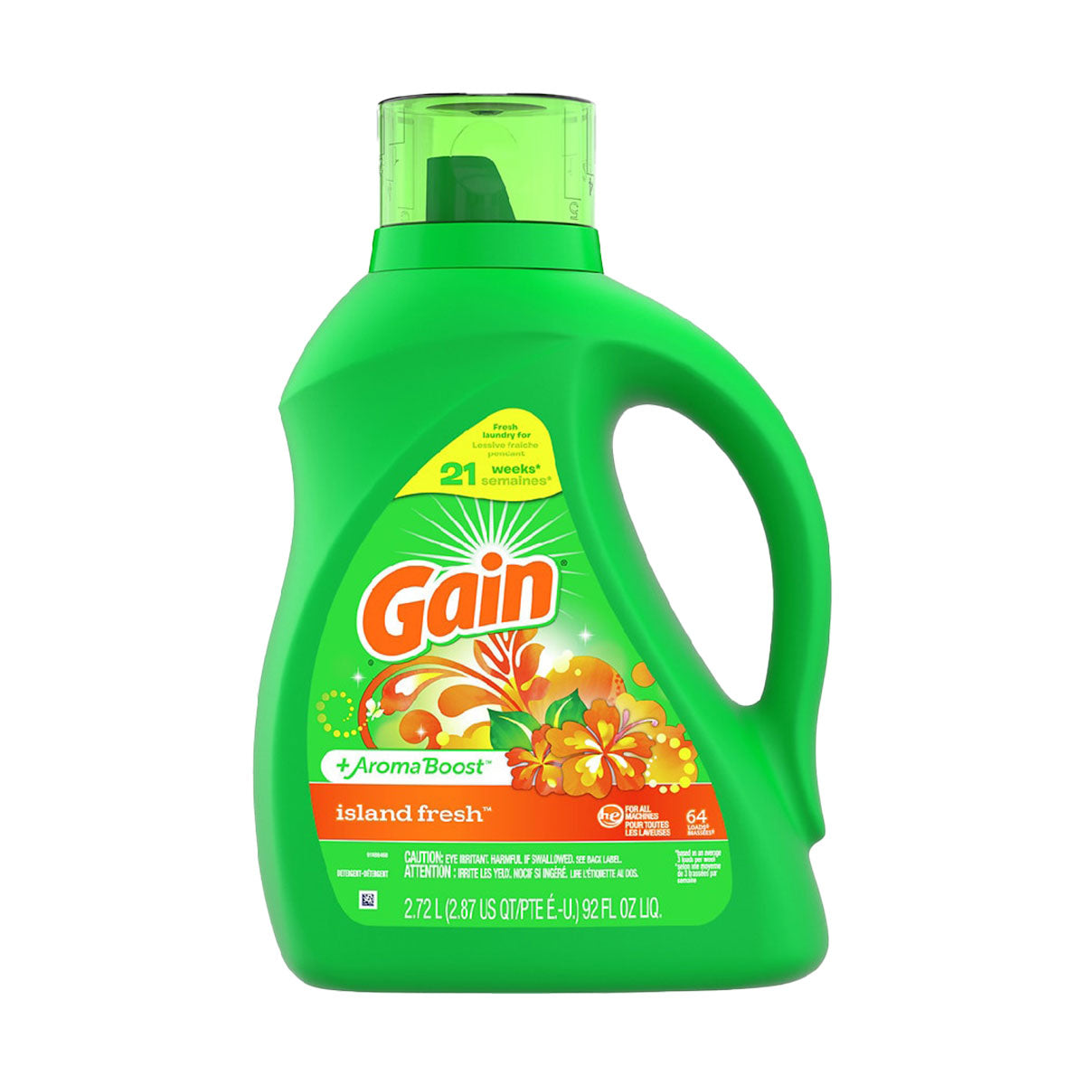 Detergente líquido para ropa Gain Aroma Island Fresh 2,72 lts 64 cargas