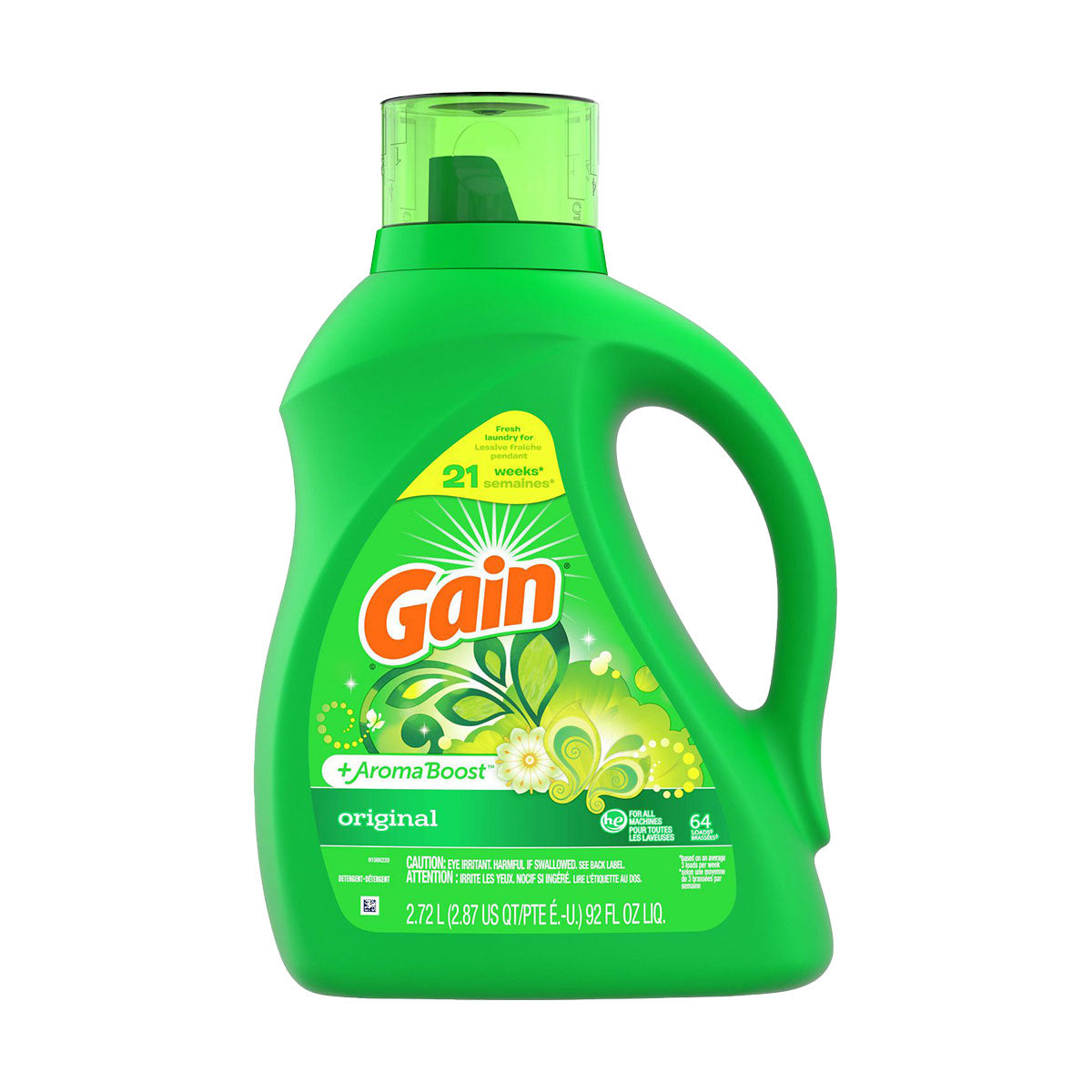 Detergente líquido para ropa Gain Aroma Original 2,72 lts 64 cargas