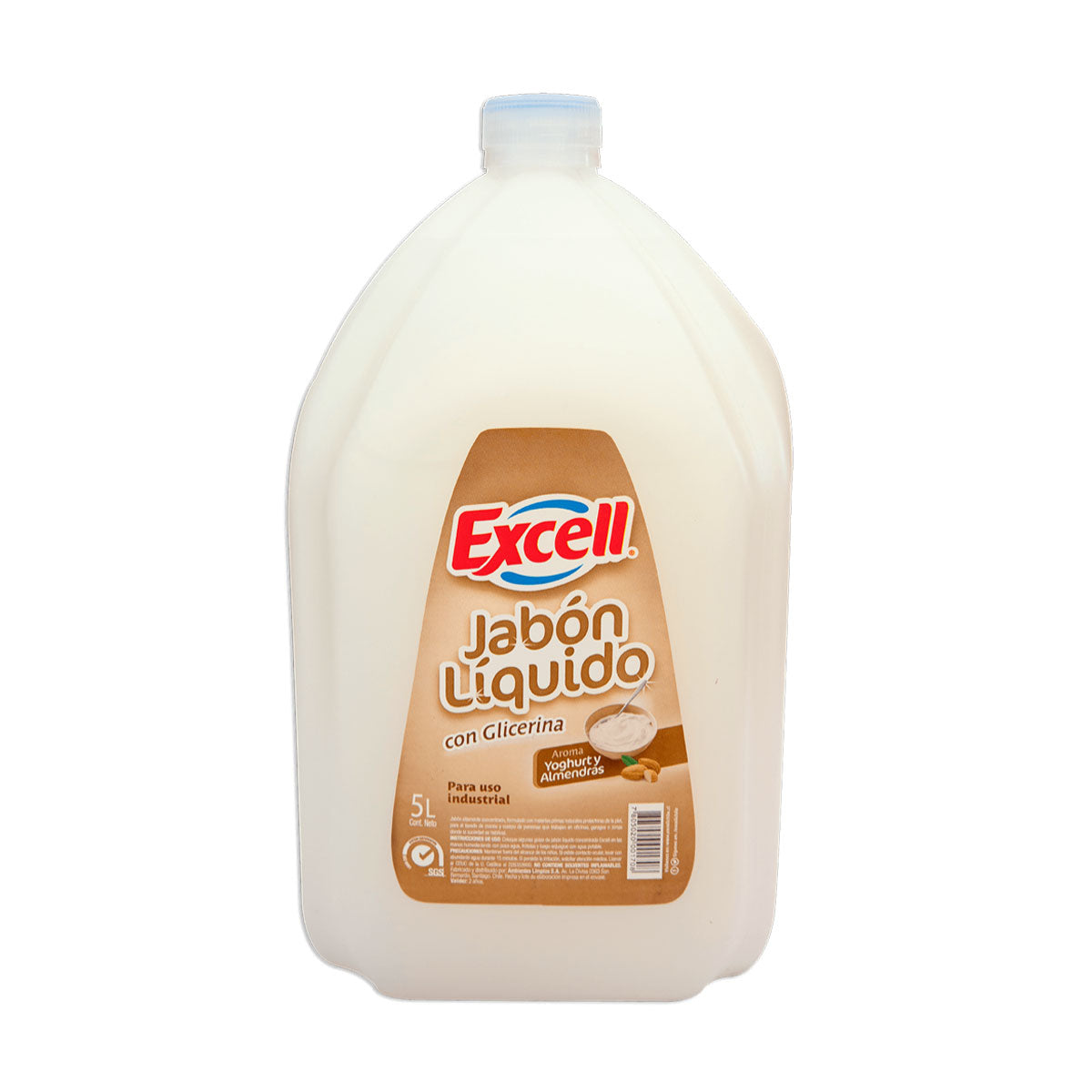 Jabón líquido concentrado con glicerina Excell Yoghurt y Almendras 5 litros