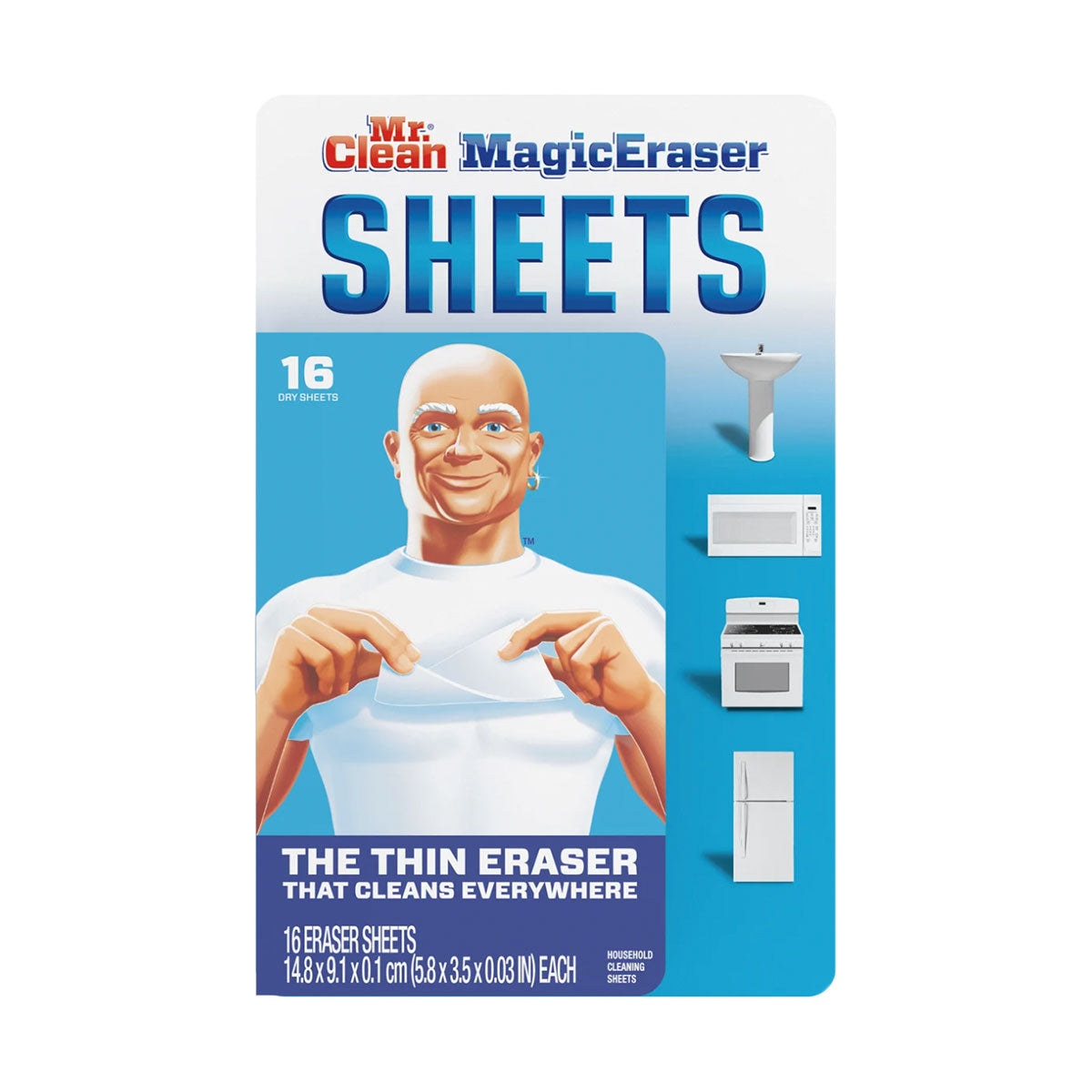 Hojas de Borrar (Magic Eraser Sheets) para espacios difíciles de alcanzar Mr. Clean 16 unidades
