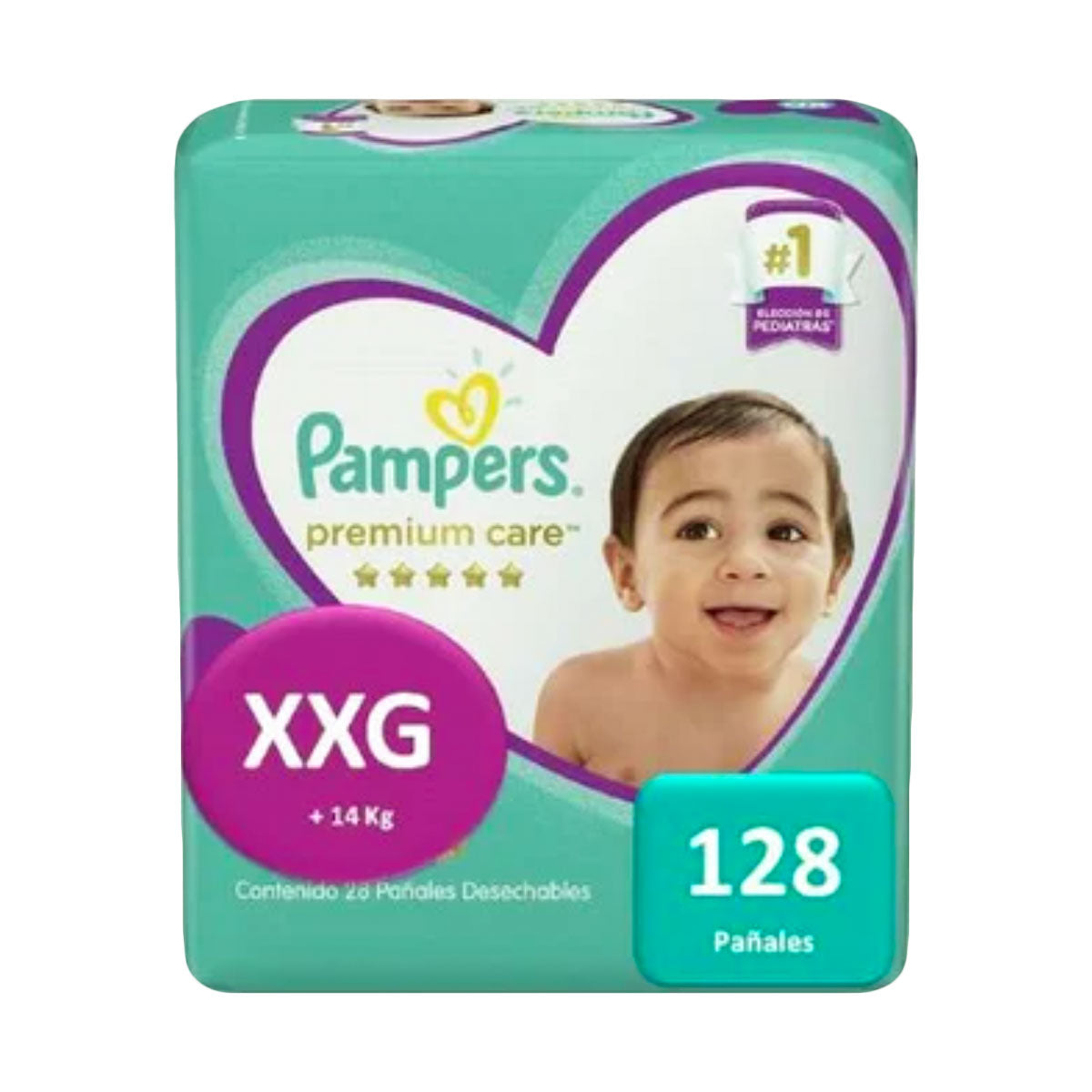 Pañales Pampers Premium Care XXG (128 unidades)