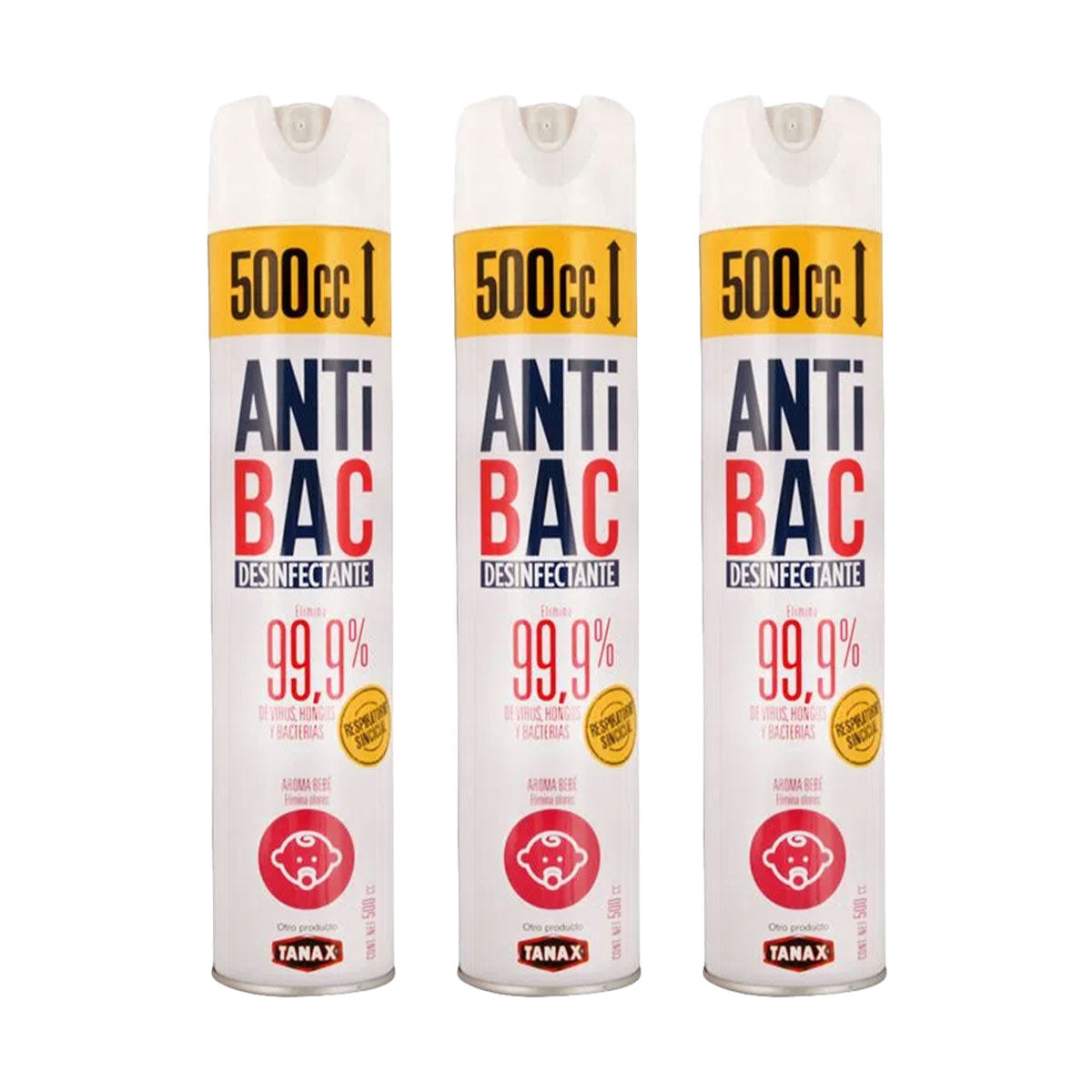 Pack Desinfectante Antibac Aroma Bebé 500 cc 3 x $6.990