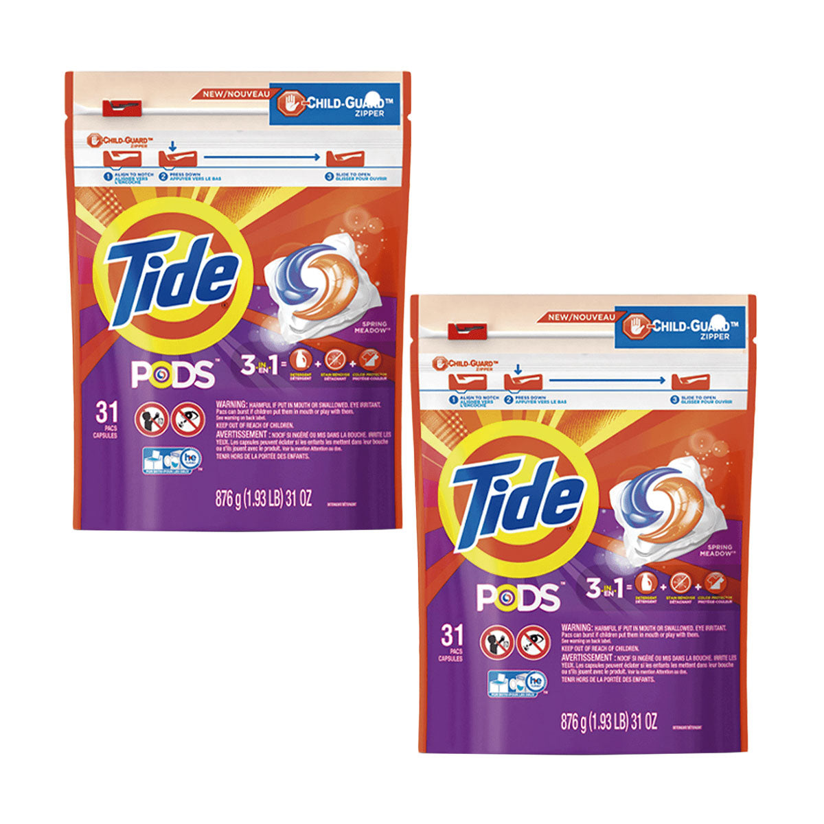 Pack Detergente para ropa en cápsulas Tide PODS 31 unidades 2x $18.990