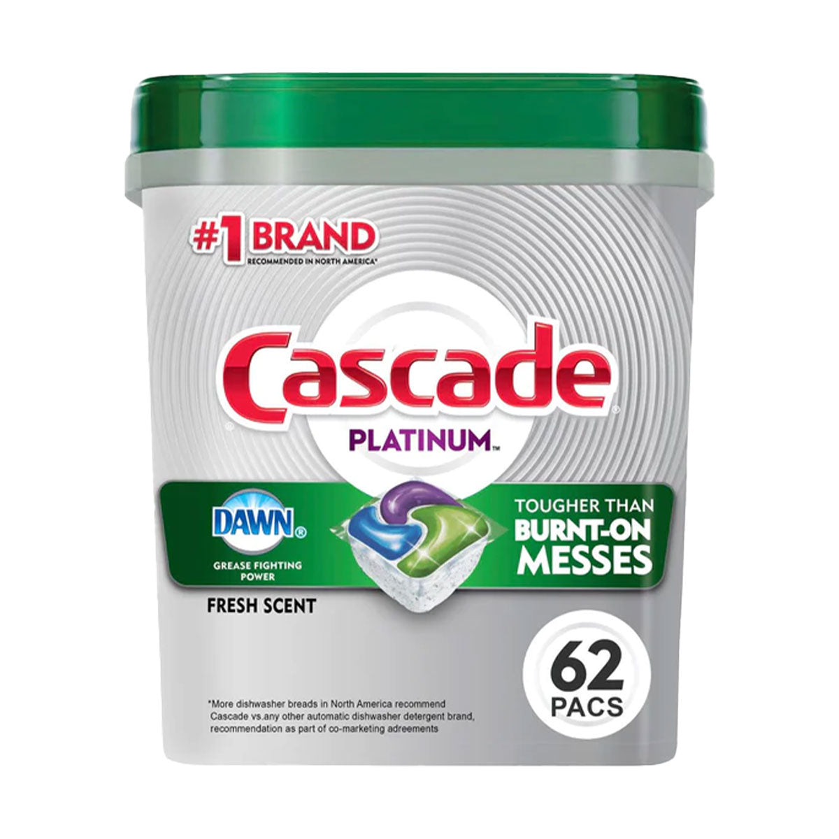 Detergente lavavajillas Cascade Platinum (62 cápsulas ActionPacs)