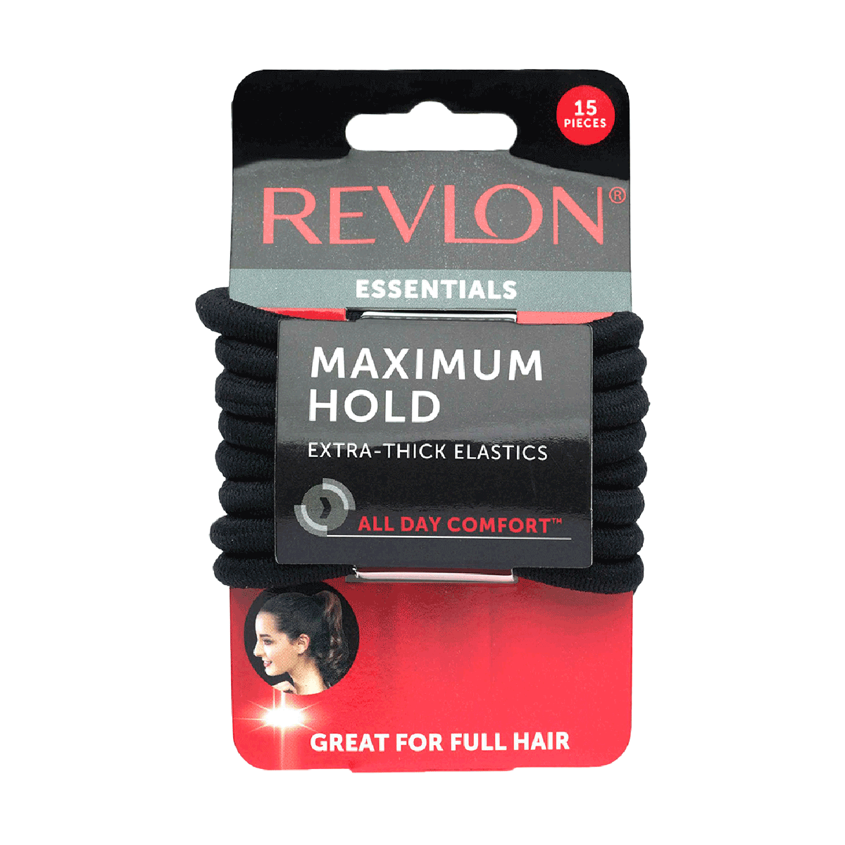 Colets Revlon Black Extra Thick Línea Essentials (15 unidades)