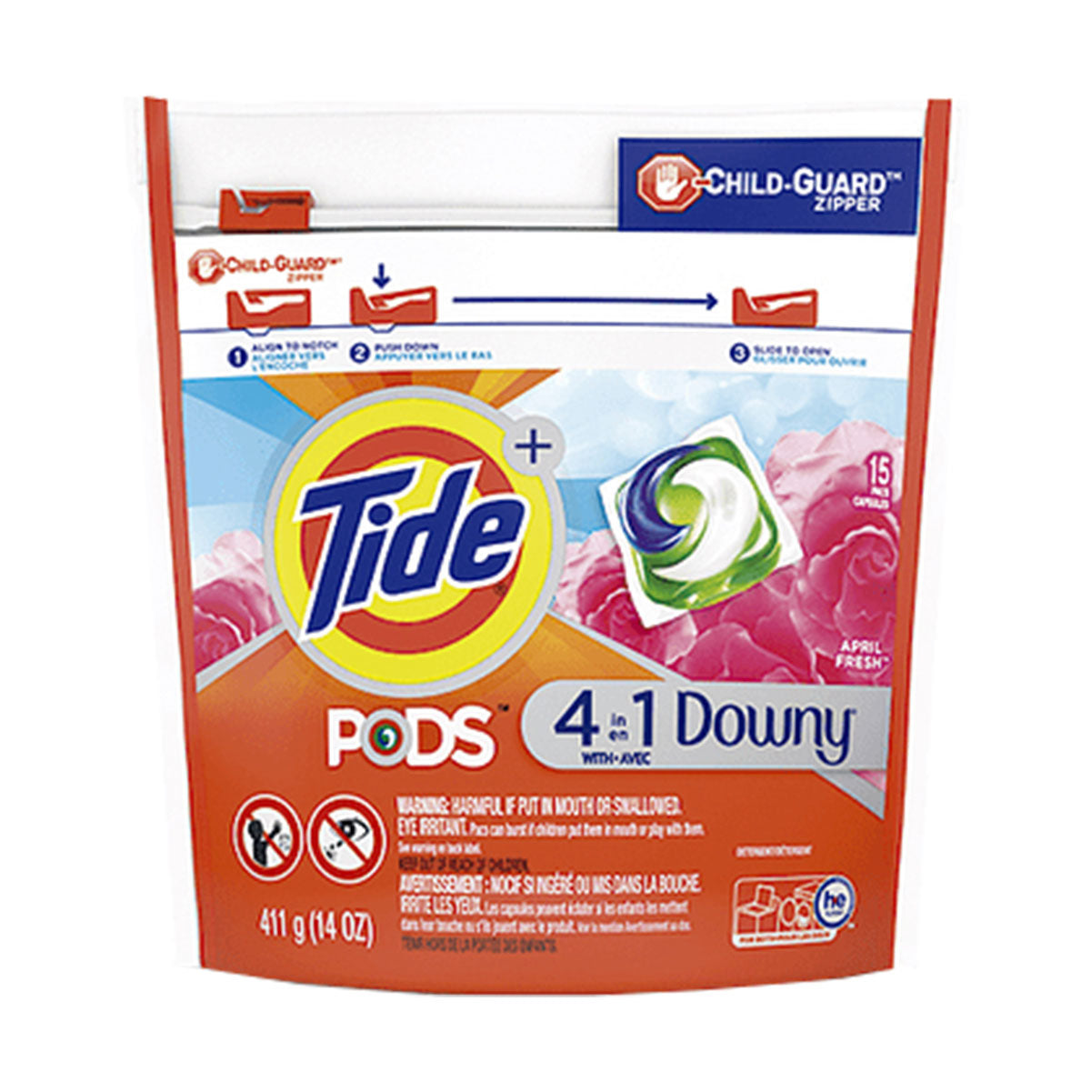 Detergente para ropa en cápsulas Tide PODS con Downy (15 cápsulas)